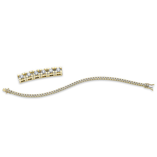 Armband 18 kt GG, 61 Brill. 2,10 ct, TW-si