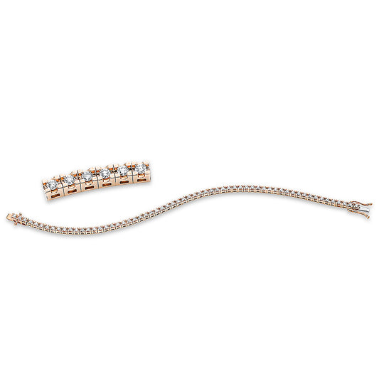 Armband 18 kt RG, 61 Brill. 2,10 ct, TW-si