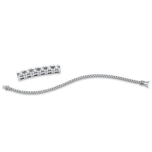 Armband 18 kt WG, 61 Brill. 2,15 ct, TW-si