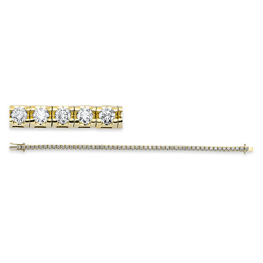 Armband 18 kt GG, 53 Brill. 3,05 ct, TW-si