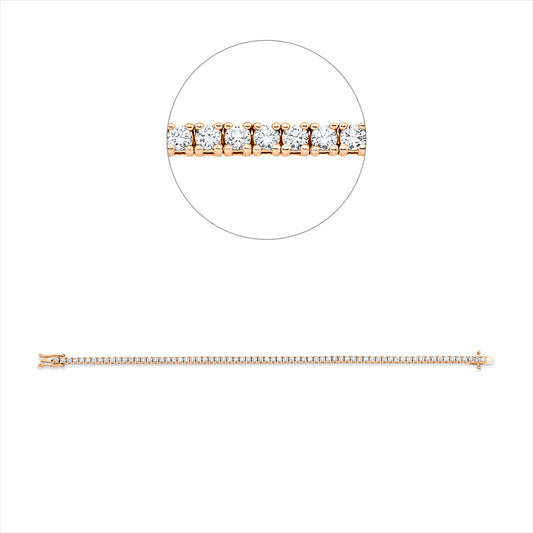 Armband 18 kt RG, 70 Brill. 3,02 ct, TW-si