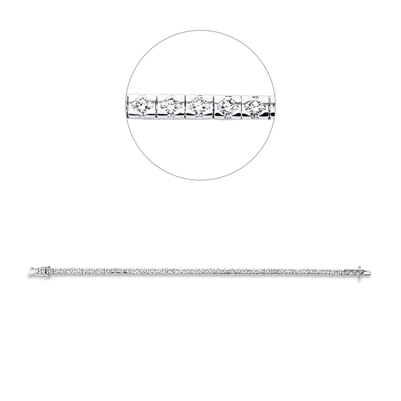 Armband 18 kt WG, 45 Brill. 5,00 ct, TW-si
