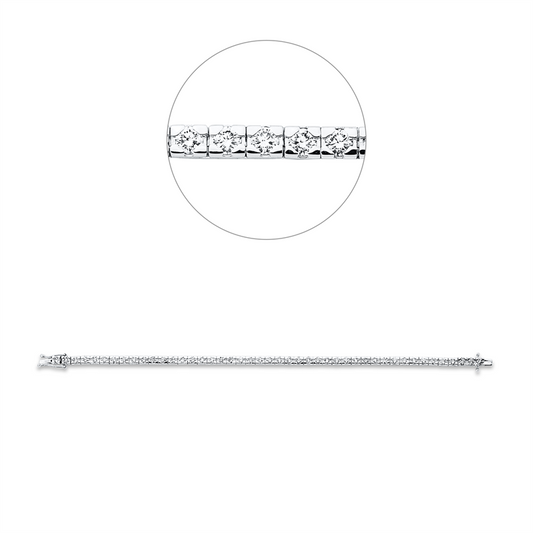 Armband 18 kt WG, 45 Brill. 5,00 ct, TW-si
