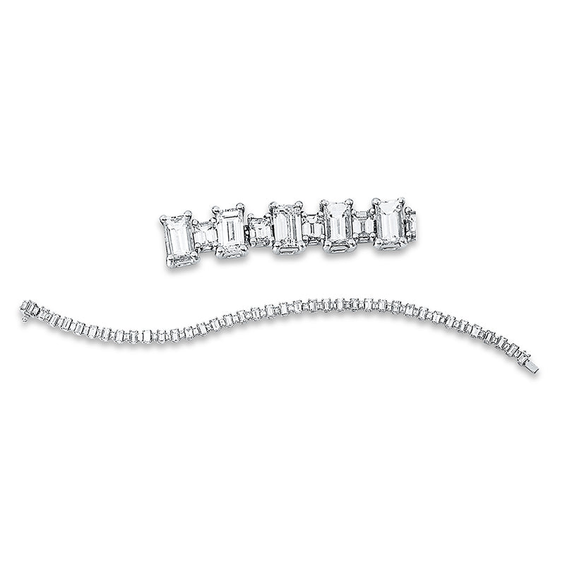 Armband 18 kt WG, 76 Bag. 8,58 ct, TW-vsi