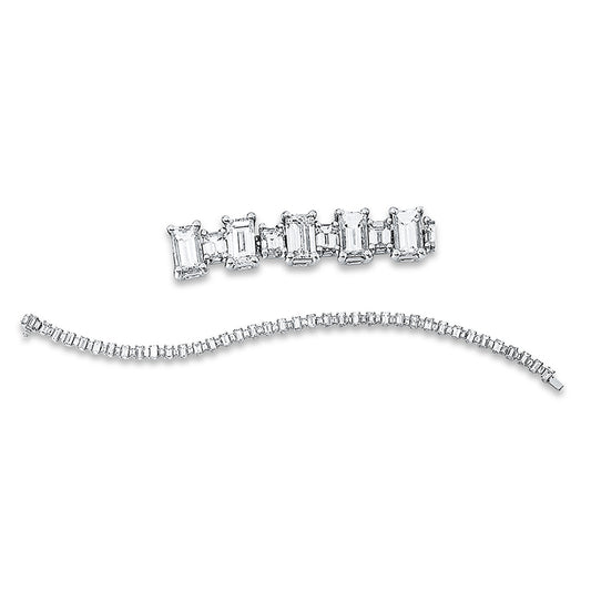 Armband 18 kt WG, 76 Bag. 8,58 ct, TW-vsi
