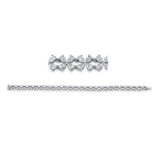 Armband 18 kt WG, 96 Tropfen 6,62 ct, TW-si