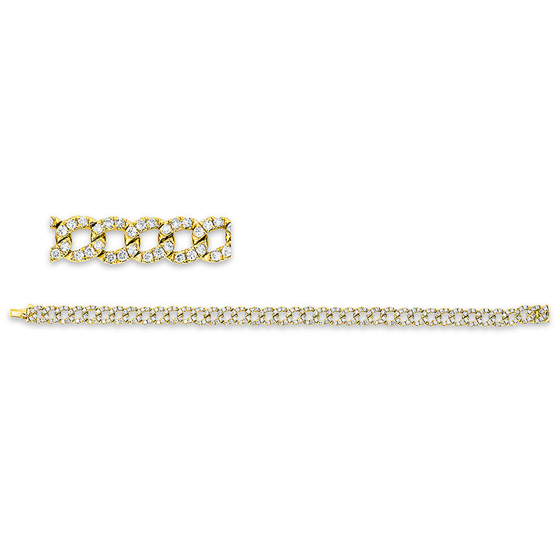 Armband 18 kt GG, 232 Brill. 2,21 ct, TW-si