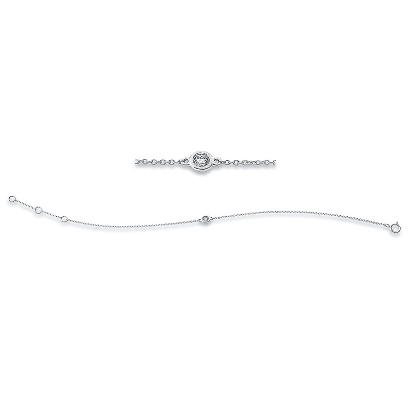 Armband 18 kt WG, 1 Brill. 0,08 ct, W-pi