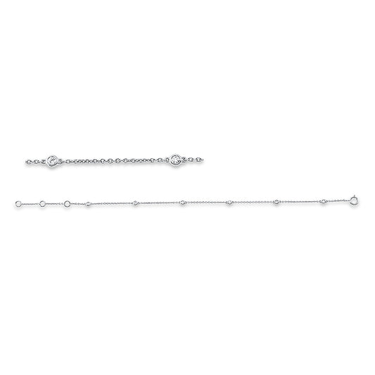Armband 18 kt WG, 6 Brill. 0,10 ct, W-si