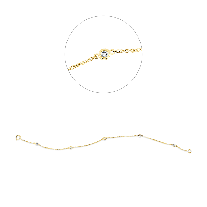 Armband 18 kt GG, 5 Brill. 0,14 ct, W-si