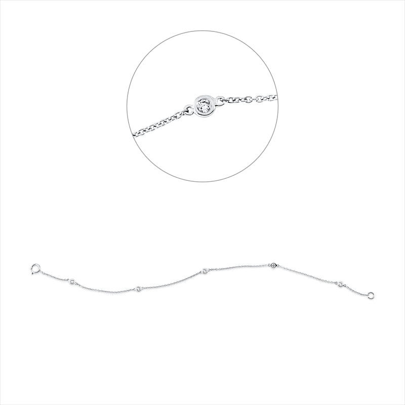 Armband 14 kt WG, 5 Brill. 0,14 ct, W-si