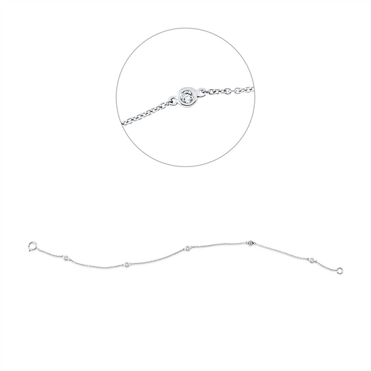Armband 18 kt WG, 5 Brill. 0,13 ct, W-si