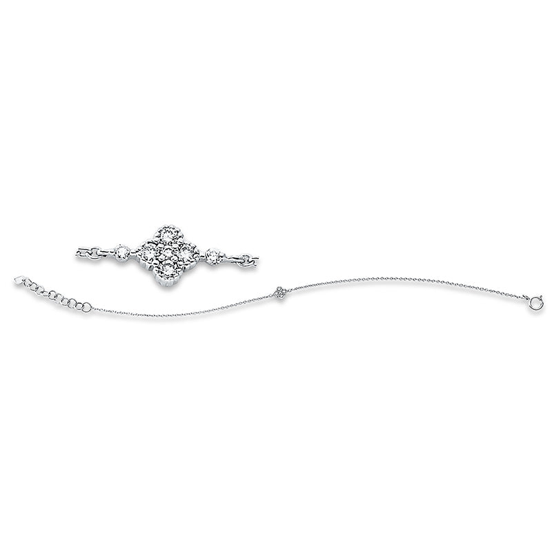 Armband 18 kt WG, 7 Brill. 0,08 ct, W-si