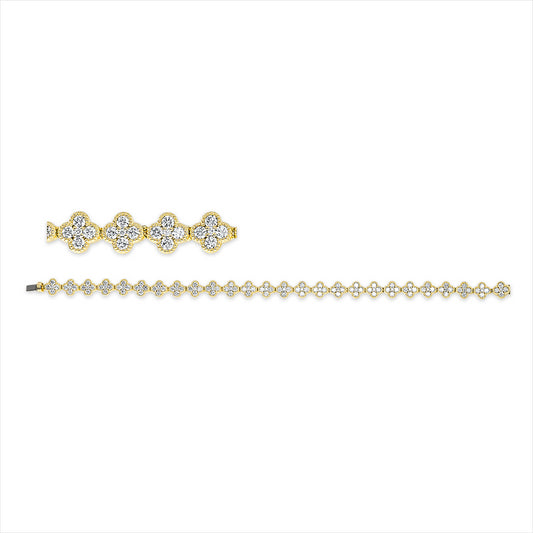 Armband 18 kt GG, 26 Brill. 0,18 ct, TW-si, 104 Brill. 4,10 ct, TW-si