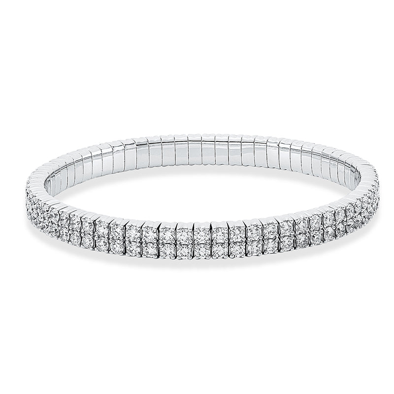 Armband 18 kt WG, Flex-Band, variabel, 134 Brill. 6,53 ct, TW-si