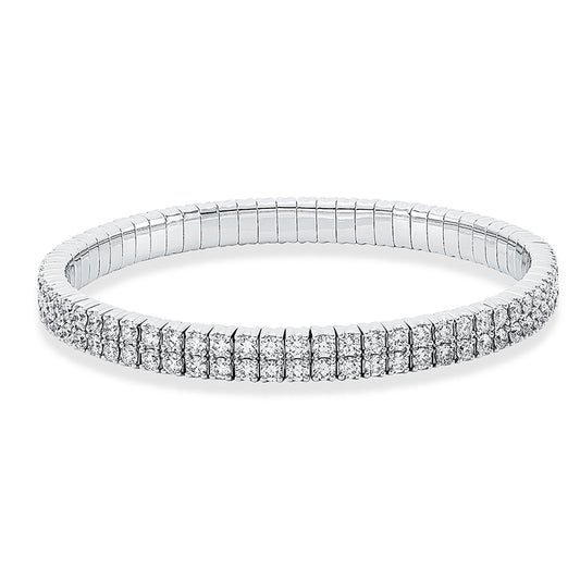 Armband 18 kt WG, Flex-Band, variabel, 134 Brill. 6,53 ct, TW-si