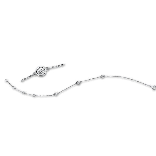 Armband 18 kt WG, 3 Brill. 0,21 ct, W-si