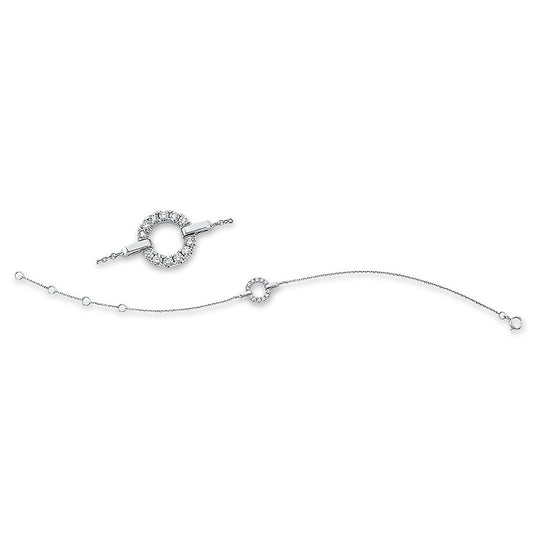 Armband 18 kt WG, 12 Brill. 0,16 ct, W-si