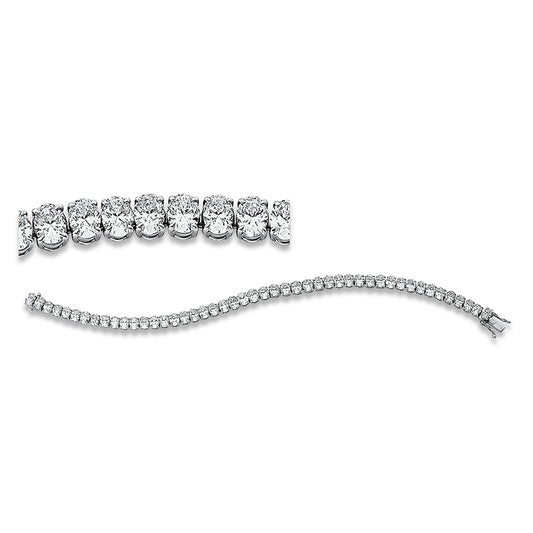 Armband 18 kt WG, 14 Oval 2,98 ct,  D/F-vsi/si, 33 Oval 7,60 ct, D/F-vvs