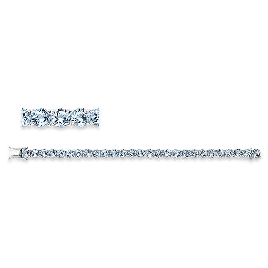 Armband 18 kt WG, 27 Topase 33,55 ct sky blue