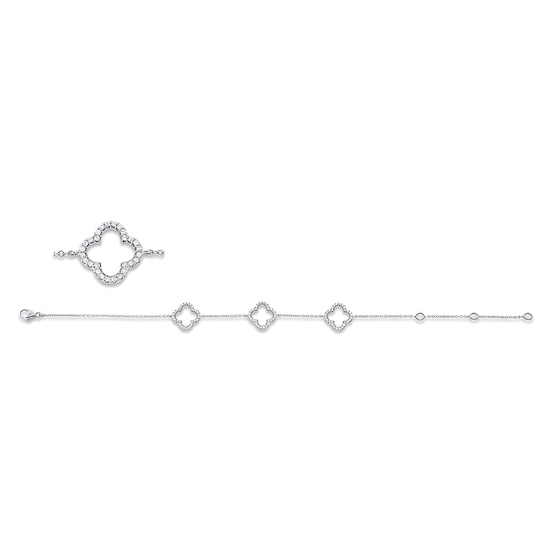 Armband 18 kt WG, 84 Brill. 0,25 ct, TW-si