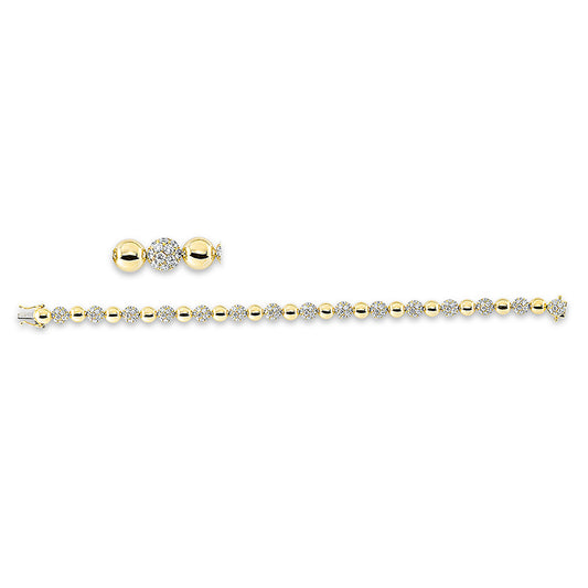 Armband 14 kt GG, 60 Brill. 1,54 ct, TW-si, 120 Brill. 2,32 ct, TW-si