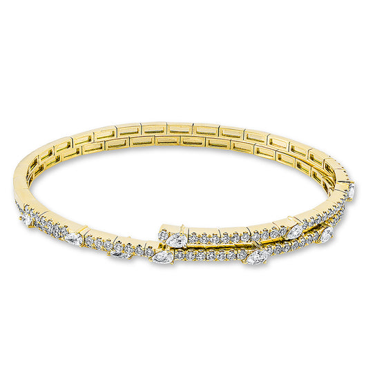 Armband 18 kt GG, 10 Tropfen 1,03 ct, TW-si, 94 Brill. 1,69 ct, TW-si
