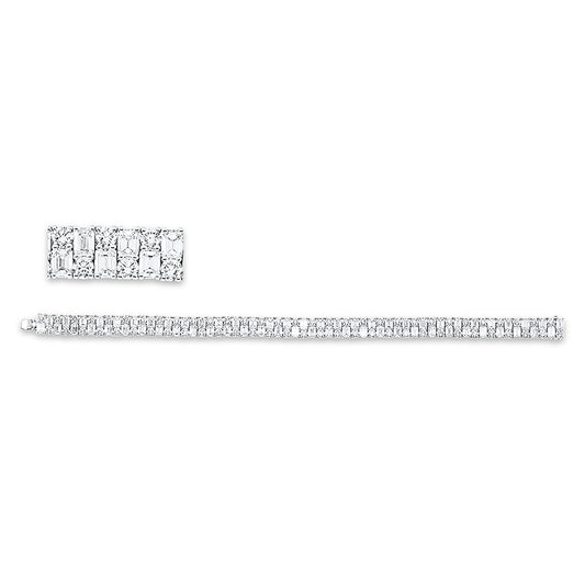 Armband 18 kt WG, 62 Sm.schliff 12,06 ct, TW-vsi, 62 Brill. 5,47 ct, TW-vsi