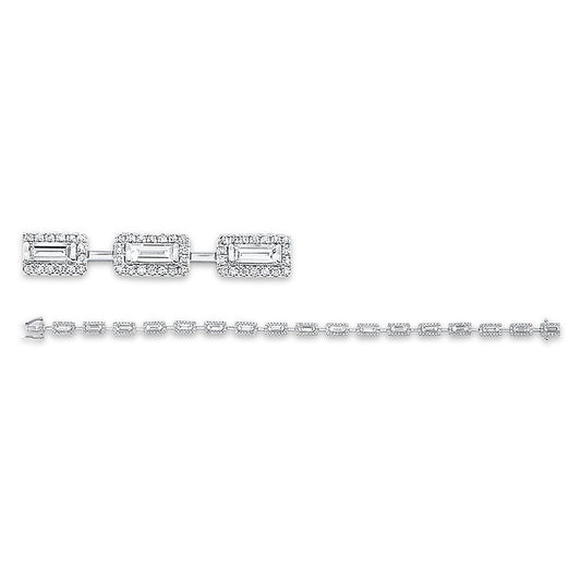 Armband 18 kt WG, 17 Bag. 1,42 ct, TW-si, 306 Brill. 1,19 ct, TW-si