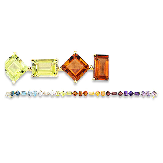 Armband 18 kt GG, 26 Farbsteine 16,90 ct, multicolor