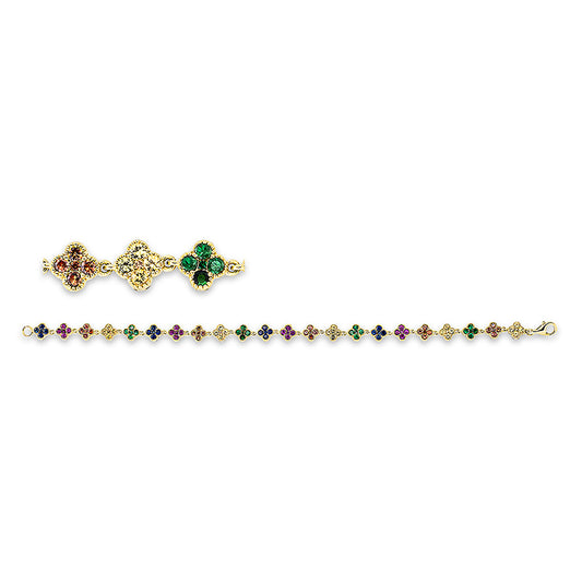 Armband 18 kt GG, 110 Saphire 3,81 ct multicolor
