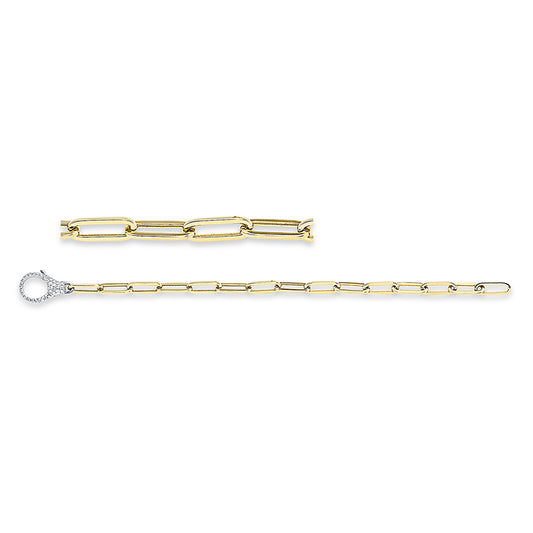 Armband 14 kt GG+WG, 41 Brill. 0,30 ct, TW-si