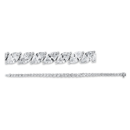 Armband 18 kt WG, 37 Nav. 9,76 ct, TW-si