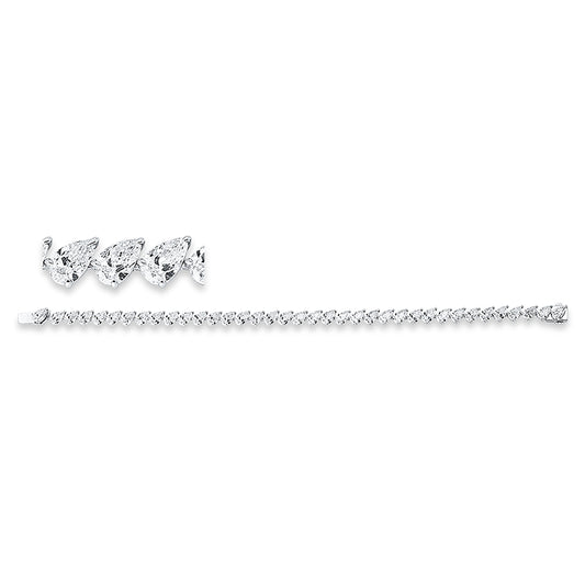 Armband 18 kt WG, 37 Tropfen 8,77 ct, D/F-vvs