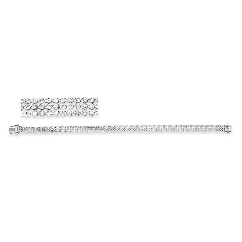 Armband 18 kt WG, 178 Brill. 2,63 ct, TW-si