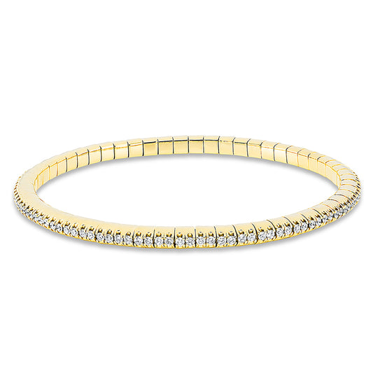 Armband 18 kt GG, Flex-Band, variabel, 114 Brill. 1,50 ct, TW-si