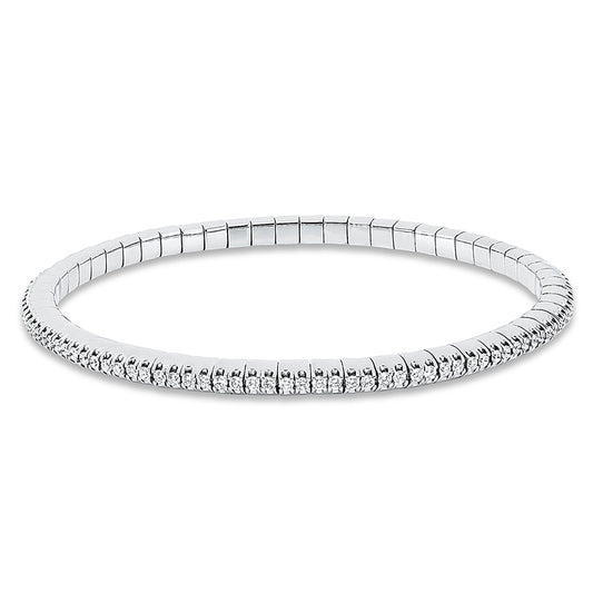 Armband 18 kt WG, Flex-Band, variabel, 114 Brill. 1,50 ct, TW-si