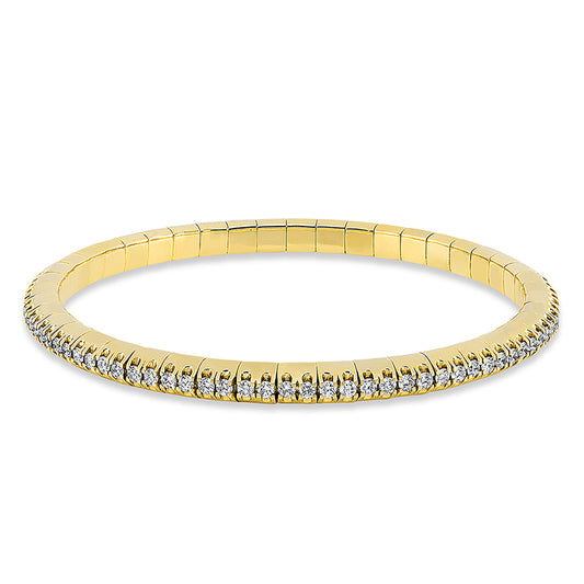 Armband 18 kt GG, Flex-Band, variabel, 90 Brill. 2,50 ct, TW-si