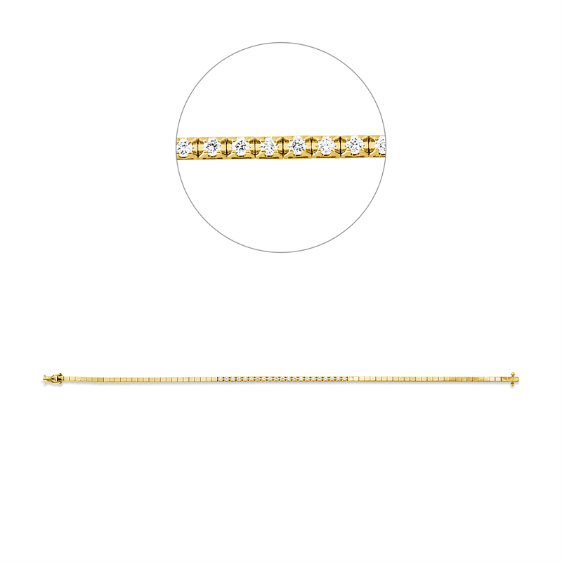 Armband 18 kt GG+WG, 21 Brill. 0,34 ct, TW-si