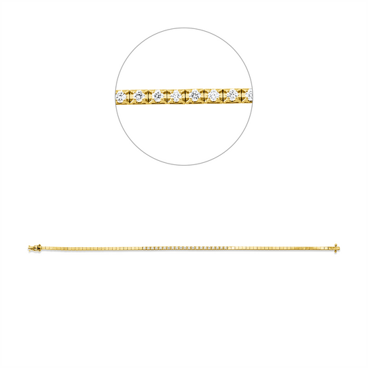 Armband 18 kt GG+WG, 21 Brill. 0,34 ct, TW-si