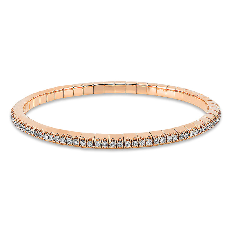 Armband 18 kt RG, Flex-Band, variabel, 98 Brill. 2,00 ct, TW-si