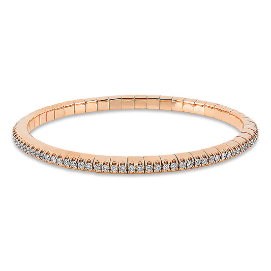 Armband 18 kt RG, Flex-Band, variabel, 98 Brill. 2,00 ct, TW-si