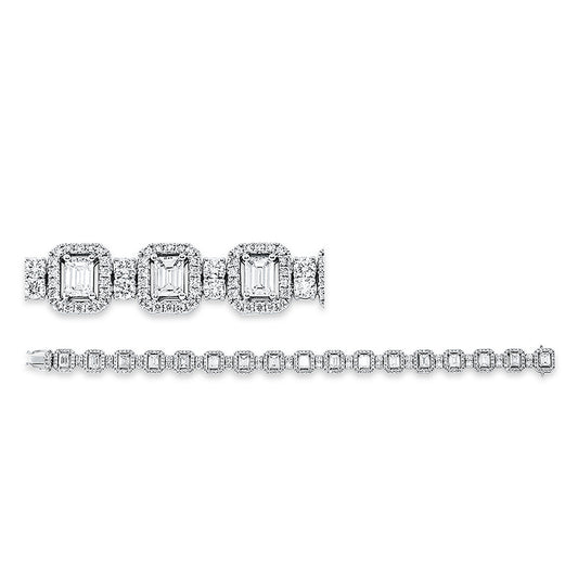 Armband 18 kt WG, 17 Sm.schliff 5,24 ct, TW-vsi, 340 Brill. 3,55 ct, TW-vsi