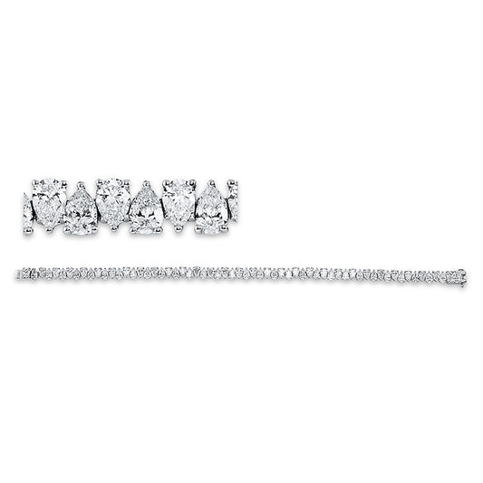 Armband 18 kt WG, 62 Tropfen 9,15 ct, TW-si