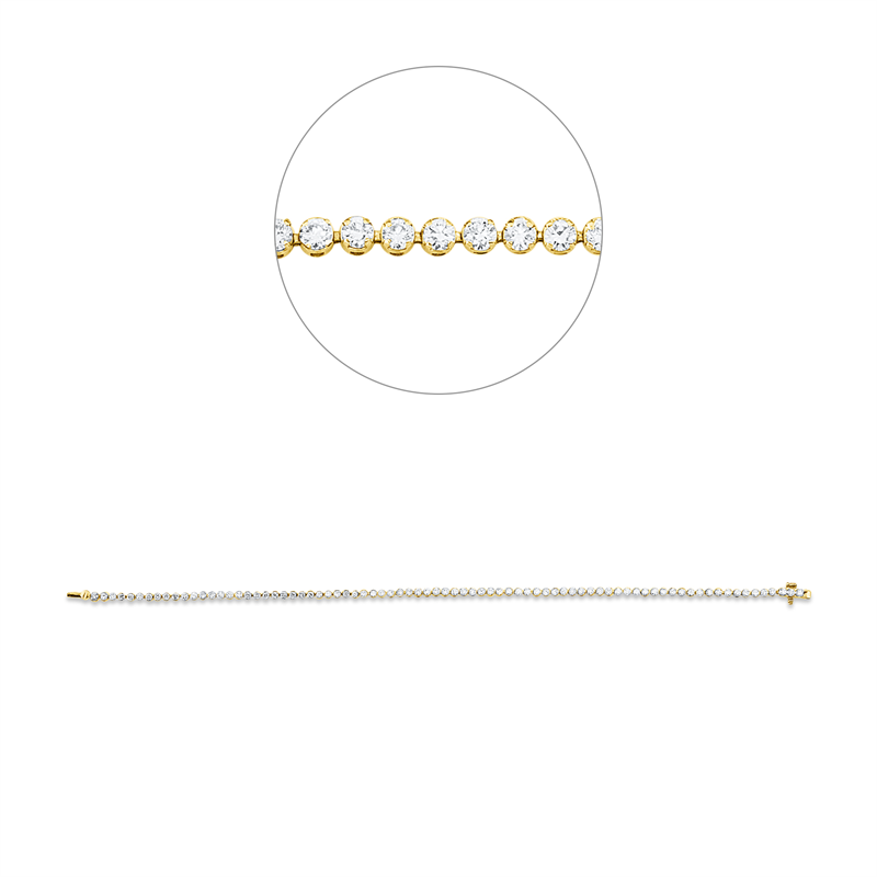 Armband 18 kt GG, Fassung rhodiniert, 79 Brill. 1,64 ct, TW-si