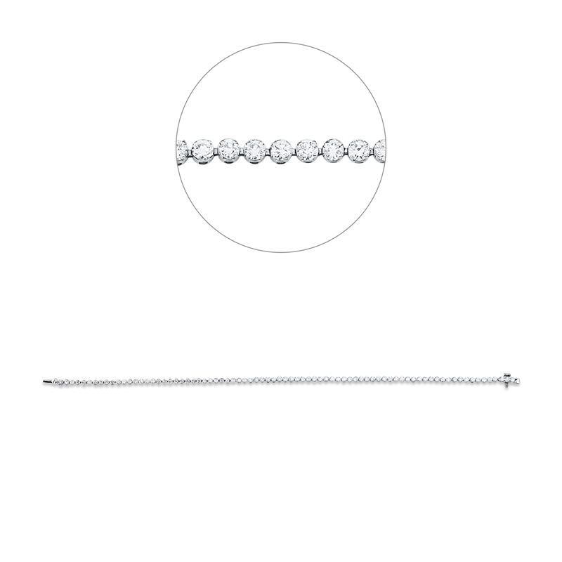 Armband 18 kt WG, 79 Brill. 1,90 ct, TW-si