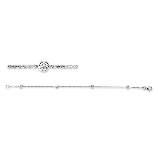 Armband 18 kt WG, 4 Brill. 0,33 ct, TW-si
