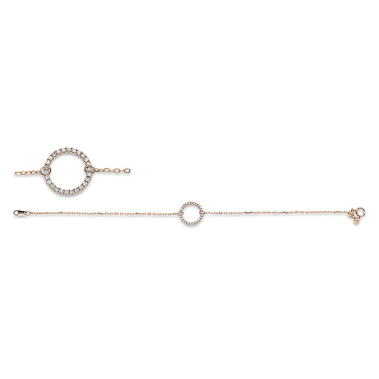 Armband 18 kt RG, 26 Brill. 0,16 ct, TW-pi