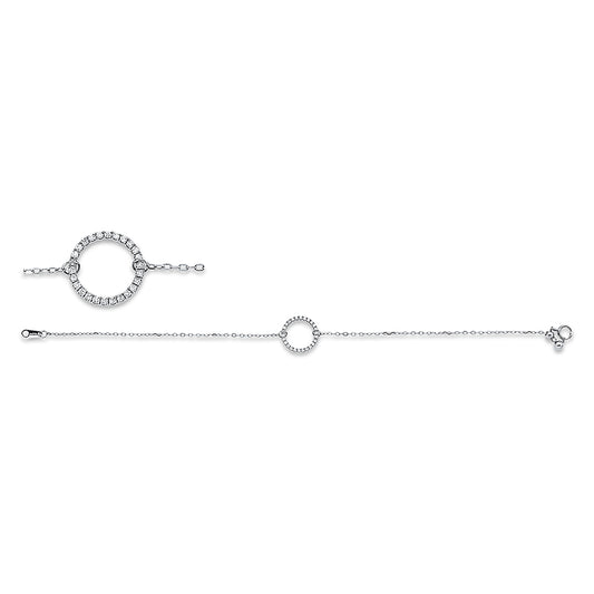 Armband 18 kt WG, 26 Brill. 0,16 ct, TW-pi