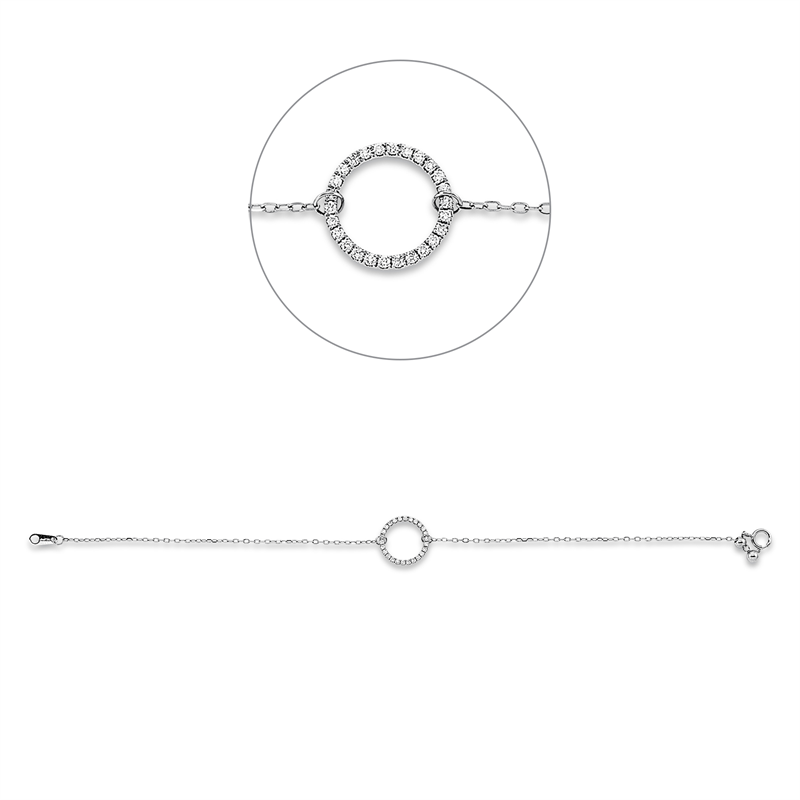 Armband 18 kt WG, 26 Brill. 0,15 ct, TW-pi